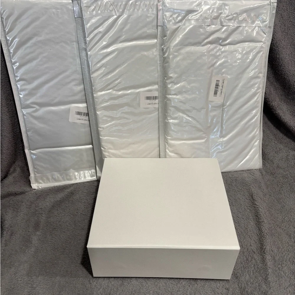 Set of 4- Rsgift 7.8x7x3.1 Inches,White‎ Gift Box with Lid,Collapsible